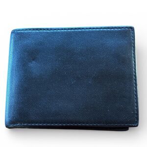 Men’s Genuine Leather Bifold Wallet Black ID Window Slim Classic Style